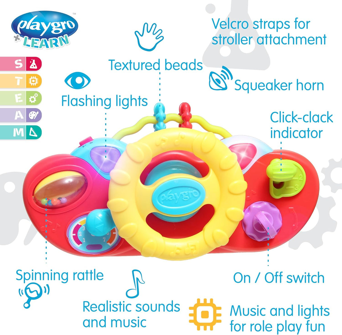 Playgro Music Drive and Go Musiikkilelu Ratti