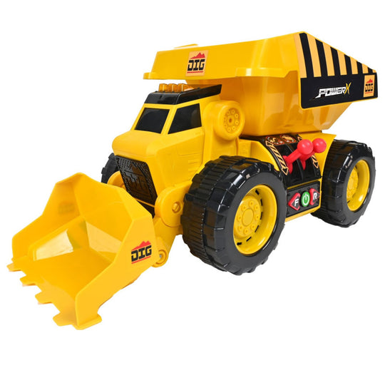 Power X Dig'N'Dump Elektroninen Kippikuormuri Etukuormaajalla, 44 cm