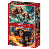 Alipson Puzzle 2 x 500 Palan Palapeli  L'Eau et le Feu - Collection Mère et Fille
