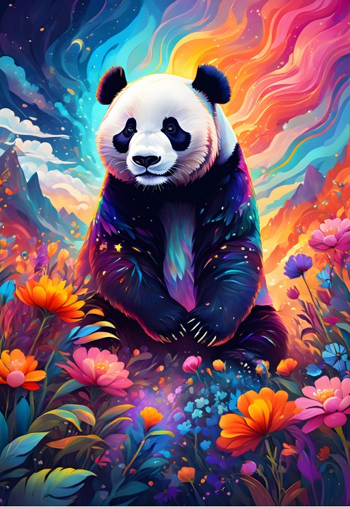 Alipson Puzzle 1000 Palan Palapeli Colorful Panda