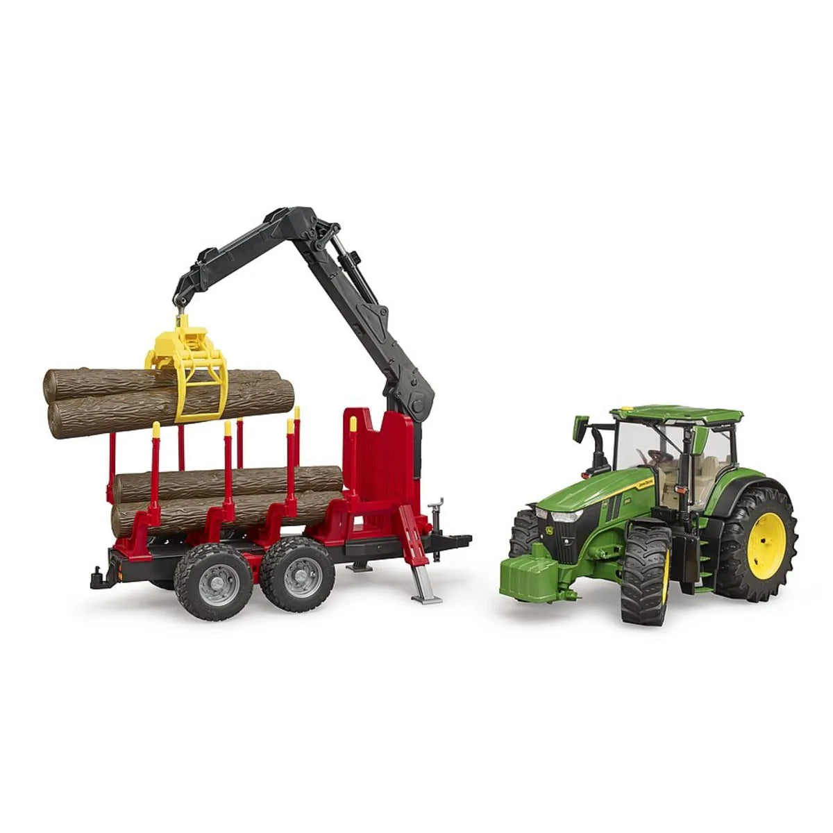 Bruder John Deere 7R 350 Traktori ja MetsäperävaunuBruder John Deere 7R 350 Traktori ja Metsäperävaunu