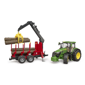 Bruder John Deere 7R 350 Traktori ja MetsäperävaunuBruder John Deere 7R 350 Traktori ja Metsäperävaunu