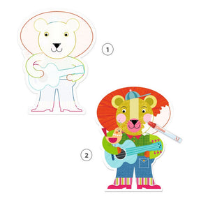 Djeco Magic Colouring Vedellä Värjättävät Kuvat Animalo-Len