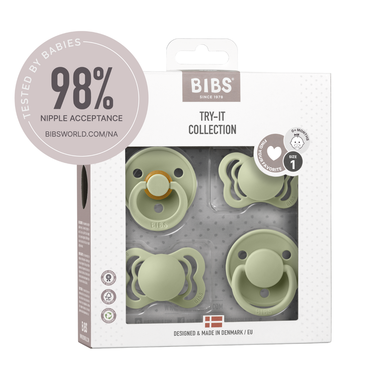 BIBS Try-It Collection Sage Kokeilusetti 