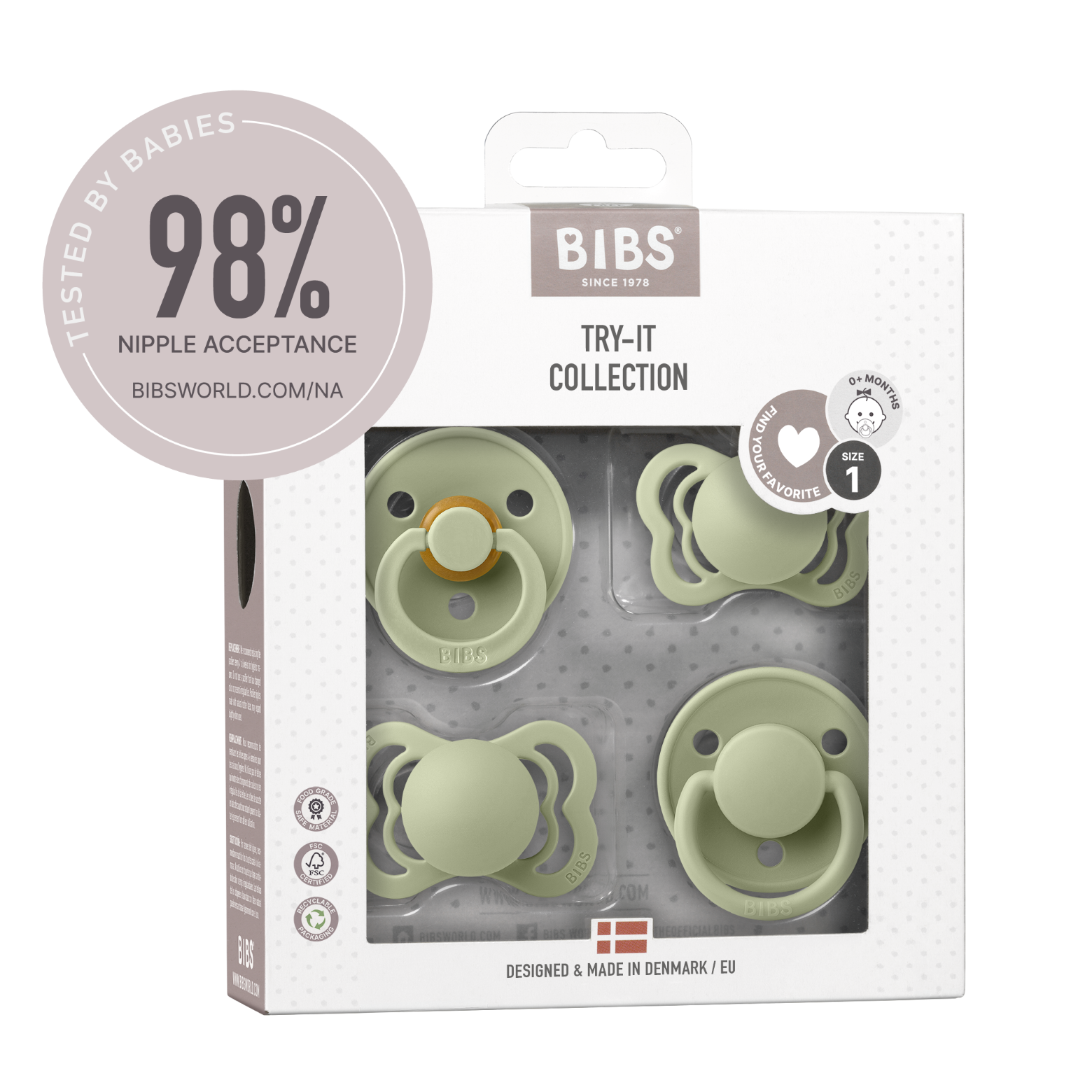 BIBS Try-It Collection Sage Kokeilusetti 