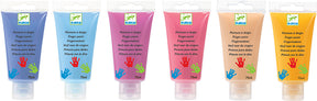 Djeco Finger Paint Sormivärit 6 kpl Pastelli
