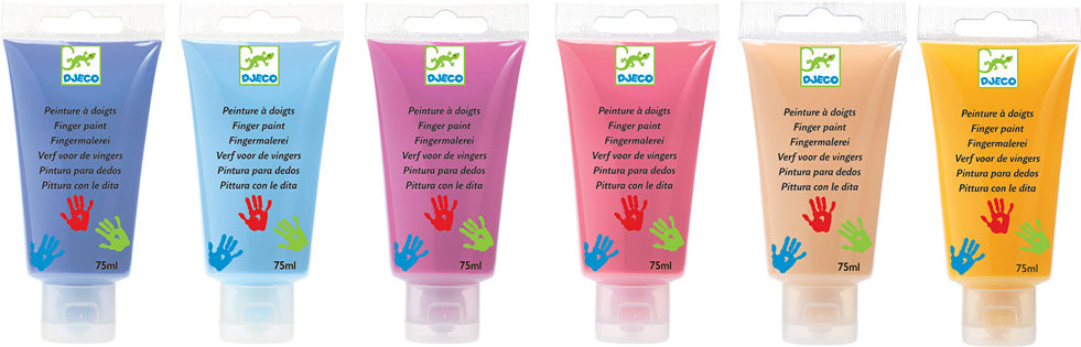 Djeco Finger Paint Sormivärit 6 kpl Pastelli