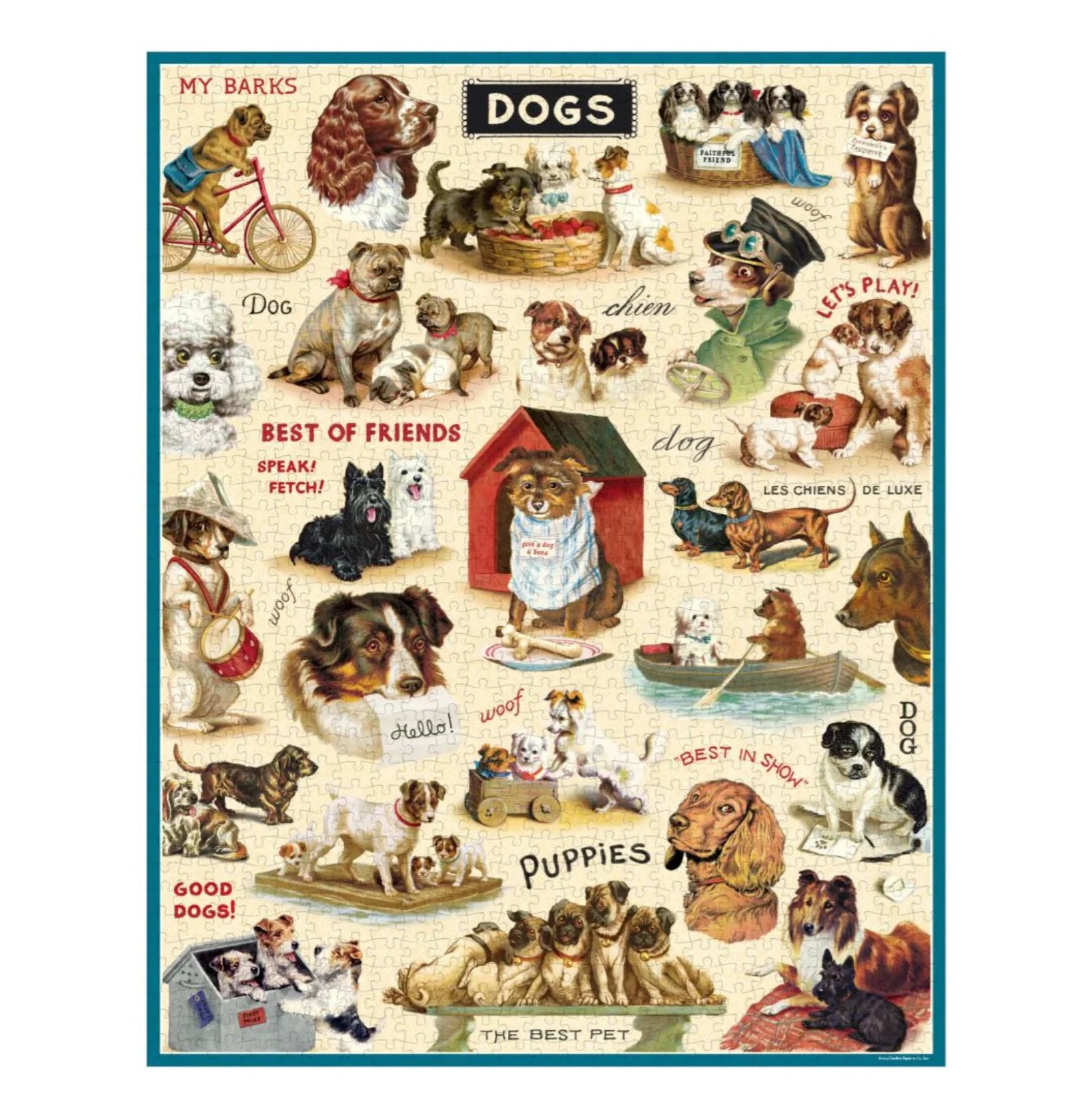 Cavallini & Co. Vintage Puzzle 1000 Palaa Vintage Dogs