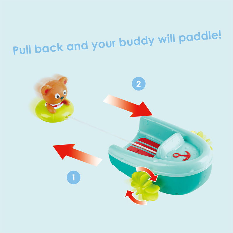 Hape kylpylelu Nalle ja Pull-back vene
