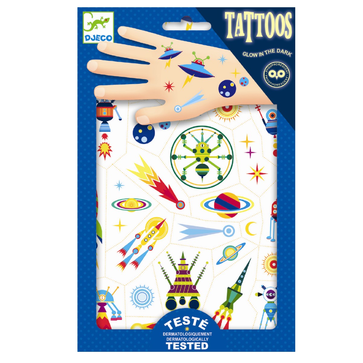 Djeco Tatuoinnit Space Oddity glow in the dark