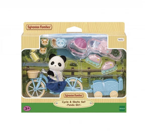 Sylvanian Families Pandatyttö Pyörä ja Rullaluistinsetti
