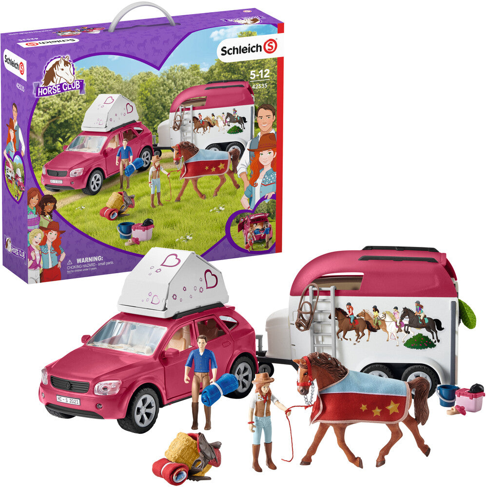 Schleich 42535 Seikkailu Autolla ja Hevoskuljetusvaunulla