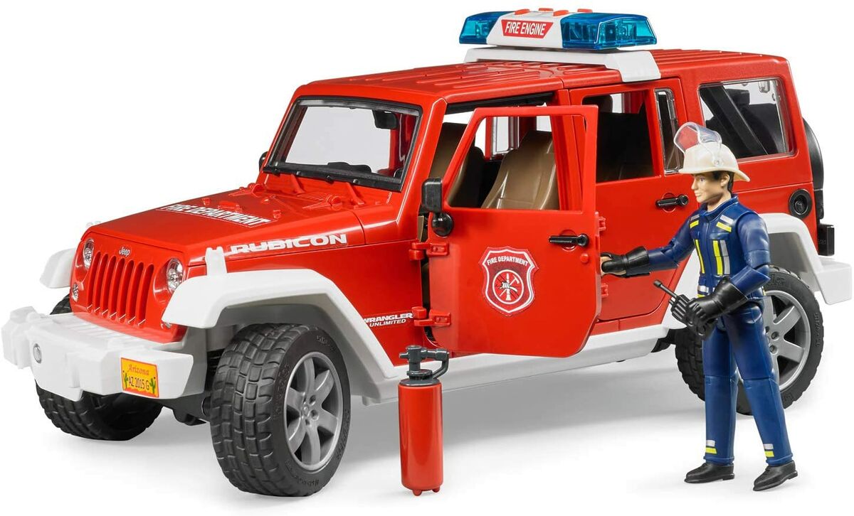 Bruder Jeep Wrangler Paloauto Äänillä ja Valolla sekä Hahmolla