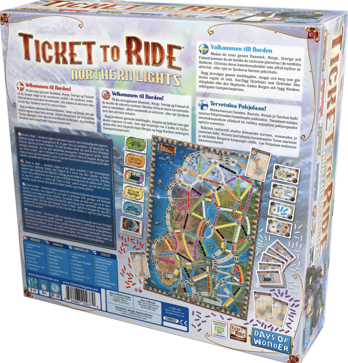 Ticket to Ride Pohjoismaat Northern Lights