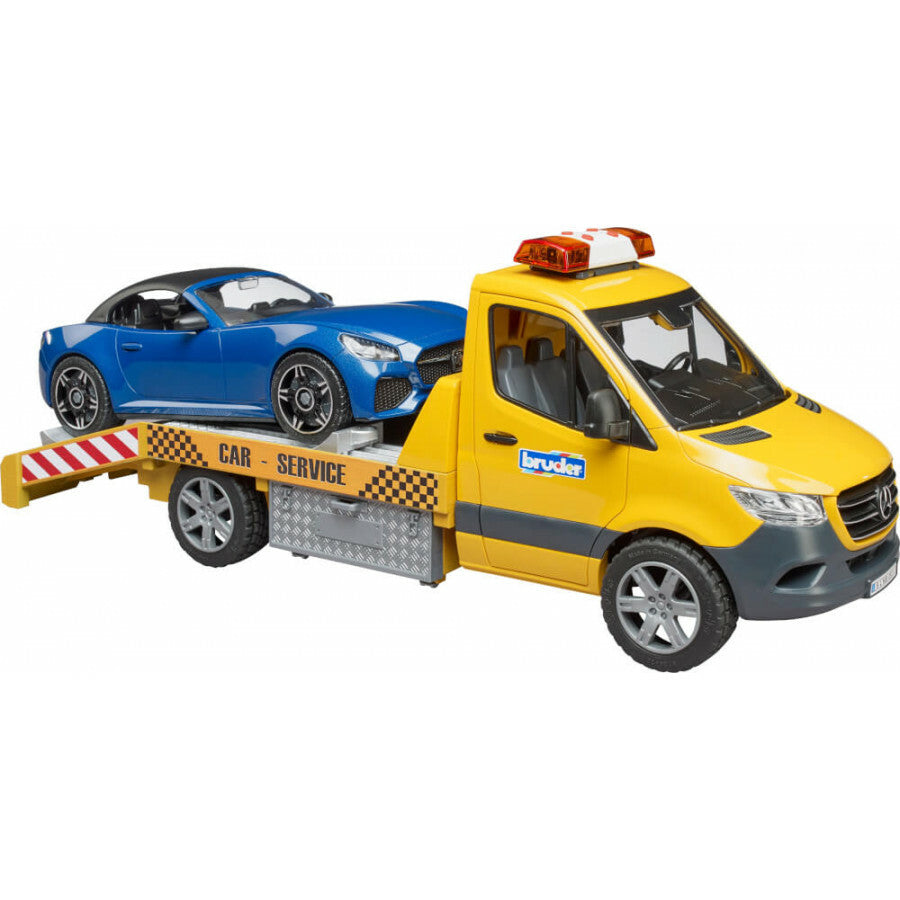 Bruder 02675  Towcar Mercedes Benz With Roadster, Valo + Ääni
