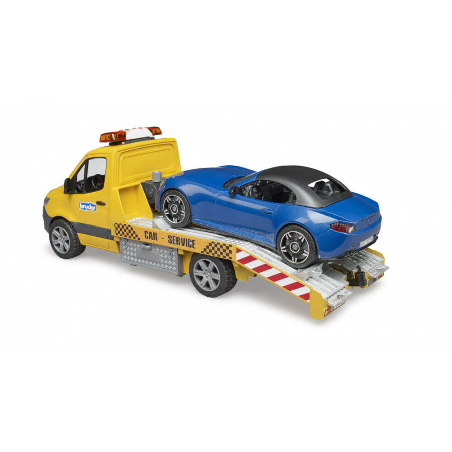 Bruder 02675  Towcar Mercedes Benz With Roadster, Valo + Ääni