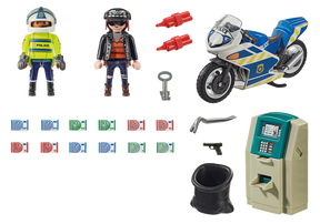 Playmobil 70572 Poliisimoottoripyörä: Raharyöstäjän takaa-ajo